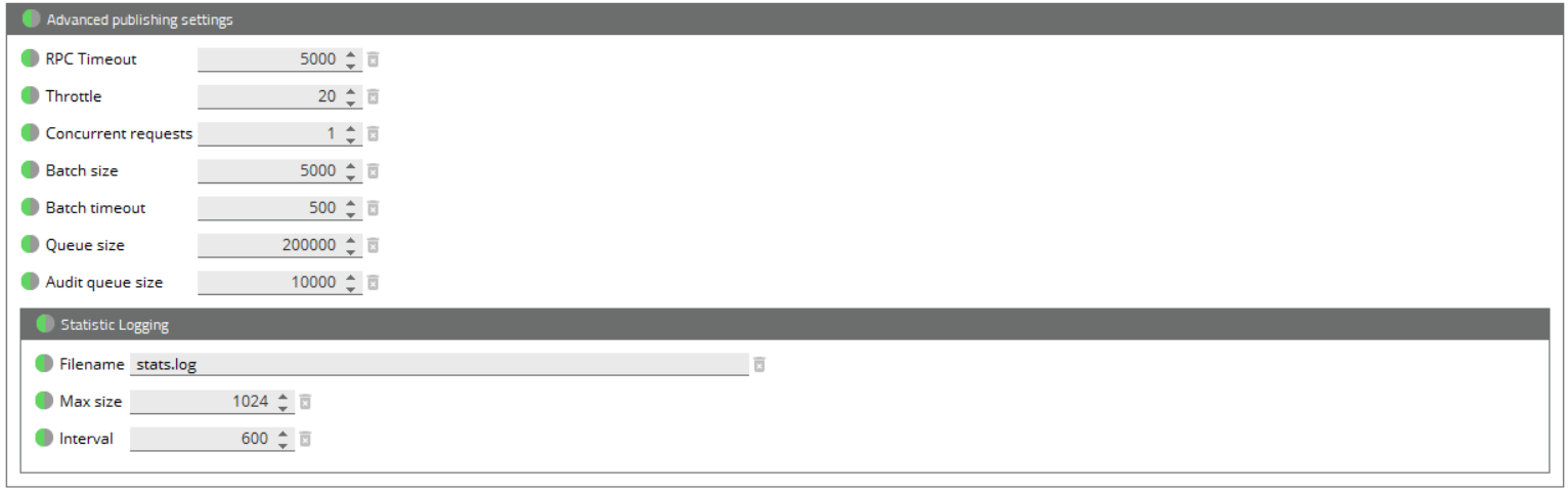 ITRS Analytics connection advanced settings